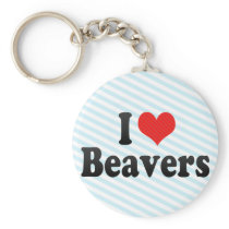 I Love Beavers Keychain