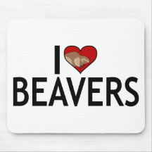 I Love Beavers Mouse Pad