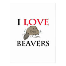 I Love Beavers Postcards