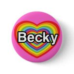 I love Becky: rainbow heart