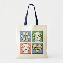I Love Bedlington Terriers Canvas Bags