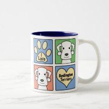 I Love Bedlington Terriers Mugs