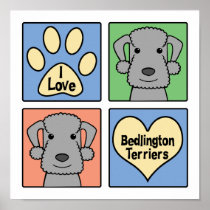 I Love Bedlington Terriers Print