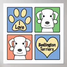 I Love Bedlington Terriers Poster