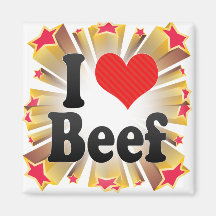 I Love Beef Fridge Magnets