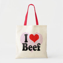 I Love Beef Tote Bags