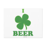 I Love Beer - Clover lucky irish St Patricks Day Postcard