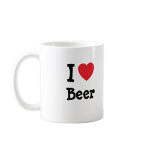 I love Beer heart custom personalised Coffee Mugs