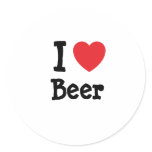 I love Beer heart custom personalised stickers