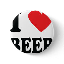 I love beer icon pinback button