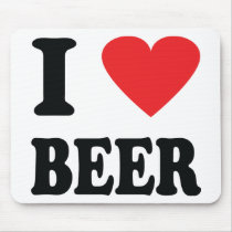 I love beer icon mouse pad