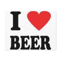 I love beer icon postcards