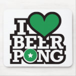 I Love Beer Pong v2 - Green Mouse Pads