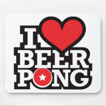 I Love Beer Pong v2 - Red Mousepad