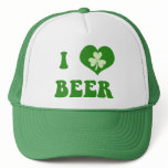I Love Beer Retro Irish Trucker Hat Cap
