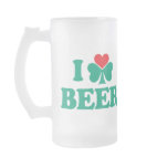 I Love Beer Shamrock Mugs