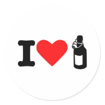 I love beer round sticker