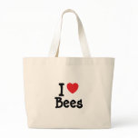 I love Bees heart custom Canvas Bag