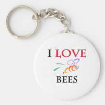 I Love Bees Keychains