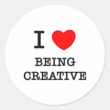 I Love Being Creative Round Stickers