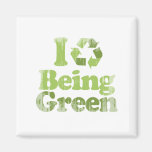 I LOVE BEING GREEN Faded.png Refrigerator Magnets