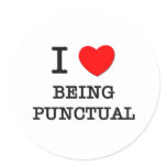 I Love Being Punctual stickers