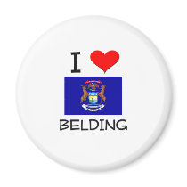I Love Belding Michigan Fridge Magnet