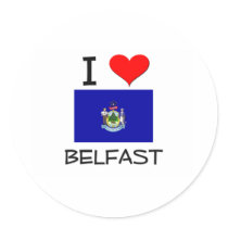 I Love Belfast Maine Round Stickers