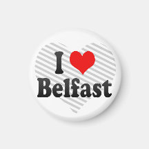 I Love Belfast, United Kingdom Fridge Magnet