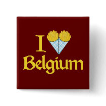 I Love Belgium Pinback Buttons