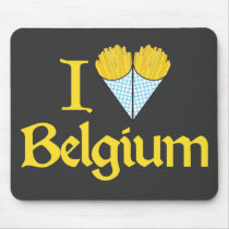 I Love Belgium Mouse Pads