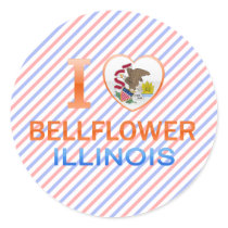 I Love Bellflower, IL Round Sticker