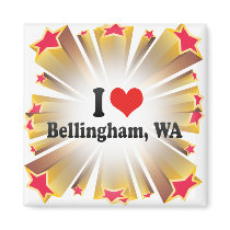 I Love Bellingham, WA Refrigerator Magnets