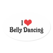 I Love Belly Dancing Oval Stickers