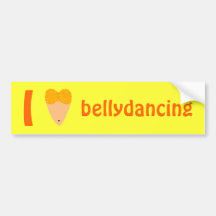 I Love Bellydancing Dancer Torso (I Heart) Bumper Stickers