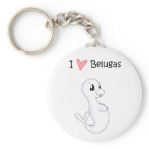 I Love Belugas Keychain