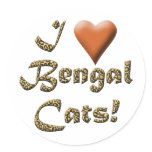 I Love Bengal Cats stickers