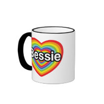 I love Bessie: rainbow heart Mugs
