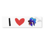 I Love Betta Fish / Siamese Fighting Fish Bumper Stickers