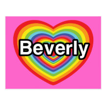 I love Beverly: rainbow heart Post Card