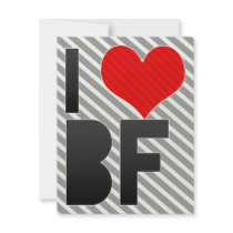 I Love BF Personalized Invitation
