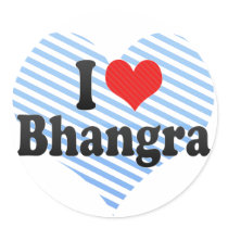 I Love Bhangra Round Sticker