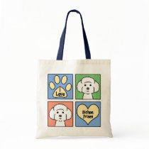 I Love Bichon Frises Canvas Bag