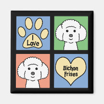 I Love Bichon Frises Fridge Magnet