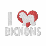 I Love Bichons Embroidered Hooded Sweatshirt