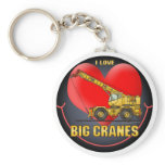 I Love Big Cranes Key Chain