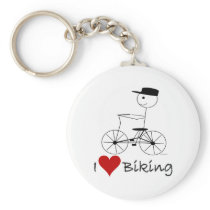 I Love Biking Gifts and Apparel Keychain