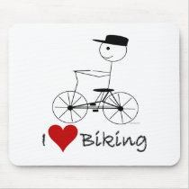 I Love Biking Gifts and Apparel Mouse Pad