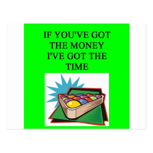 i love billiards post cards