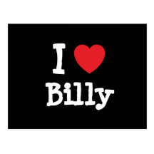 I love Billy heart custom personalised Post Cards